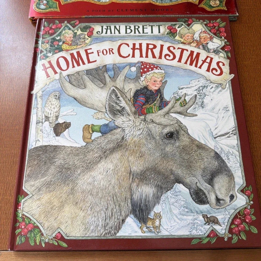 Vintage The Night Before Christmas Clement Moore & Home For Christmas Jan Brett‎